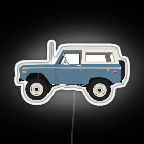 Vintage Blue Ford Bronco RGB Neon Sign