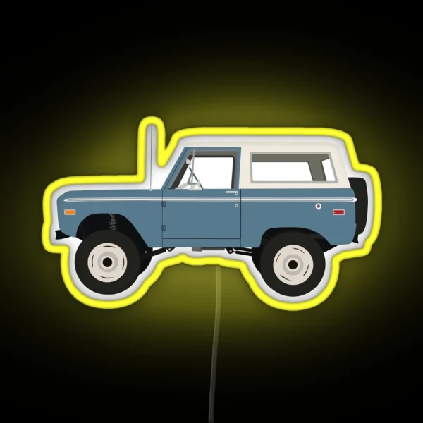 Vintage Blue Ford Bronco RGB Neon Sign