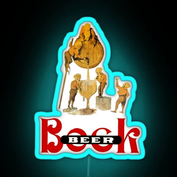 Vintage Bock Beer Brewey Gnomes RGB Neon Sign