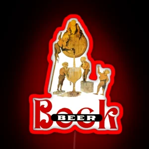Vintage Bock Beer Brewey Gnomes RGB Neon Sign