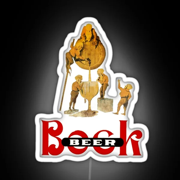 Vintage Bock Beer Brewey Gnomes RGB Neon Sign