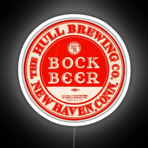 Vintage Bock Beer The Hull Brewing Company New Haven RGB Neon Sign