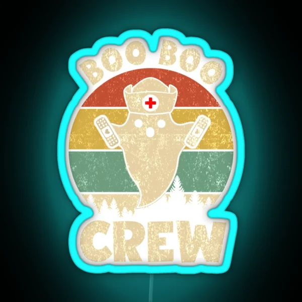 Vintage Boo Boo Crew Nurse Halloween Led For Nurses RN RGB Neon Sign