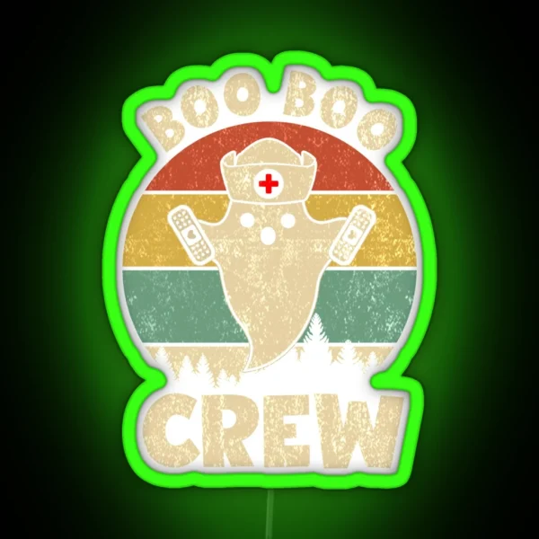 Vintage Boo Boo Crew Nurse Halloween Led For Nurses RN RGB Neon Sign
