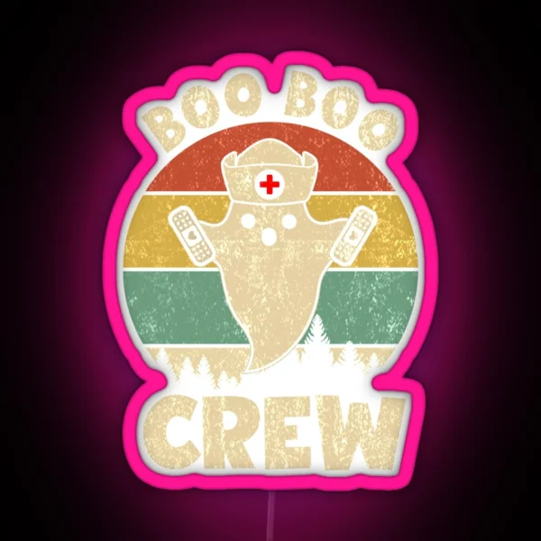 Vintage Boo Boo Crew Nurse Halloween Led For Nurses RN RGB Neon Sign
