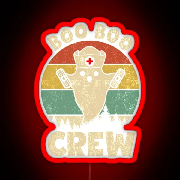 Vintage Boo Boo Crew Nurse Halloween Led For Nurses RN RGB Neon Sign