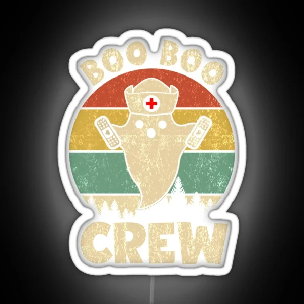 Vintage Boo Boo Crew Nurse Halloween Led For Nurses RN RGB Neon Sign