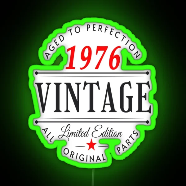 Vintage Born In 1976 RGB Neon Sign