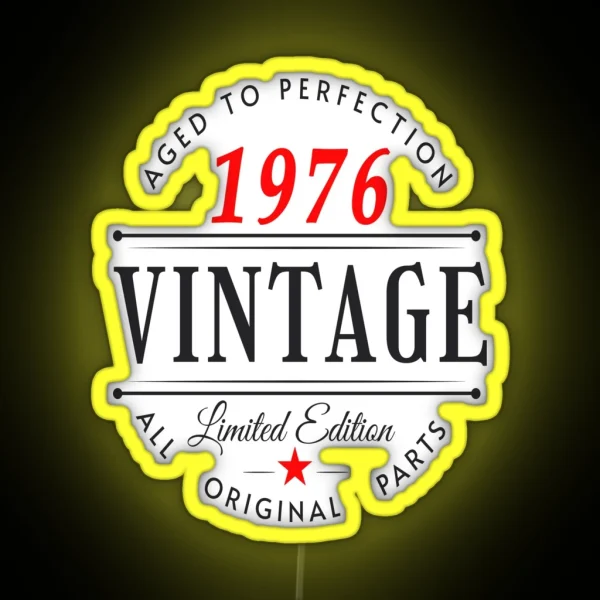 Vintage Born In 1976 RGB Neon Sign
