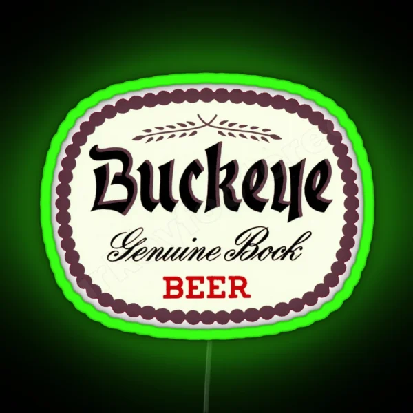 Vintage Buckeye Bock Beer Buckeye Brewing RGB Neon Sign