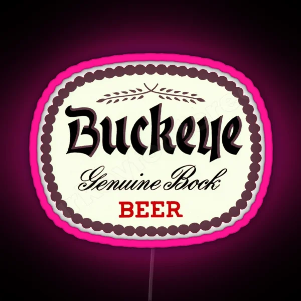 Vintage Buckeye Bock Beer Buckeye Brewing RGB Neon Sign