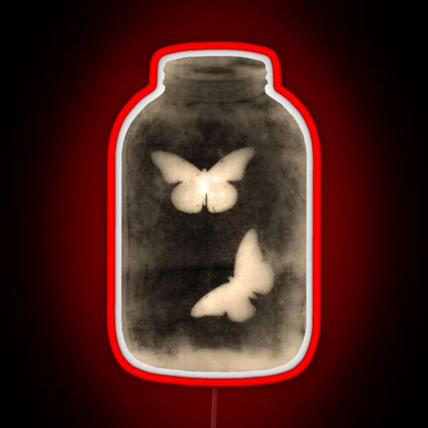 Vintage Butterflies In A Jar RGB Neon Sign