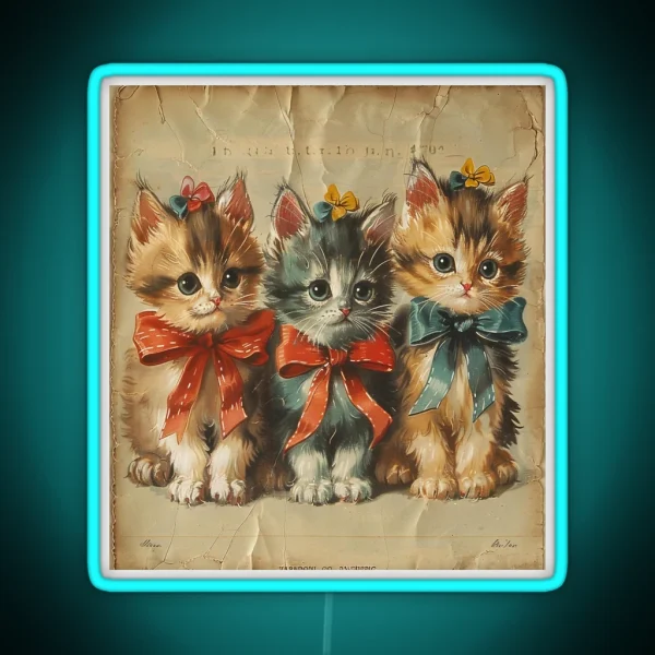 Vintage Cats RGB Neon Sign
