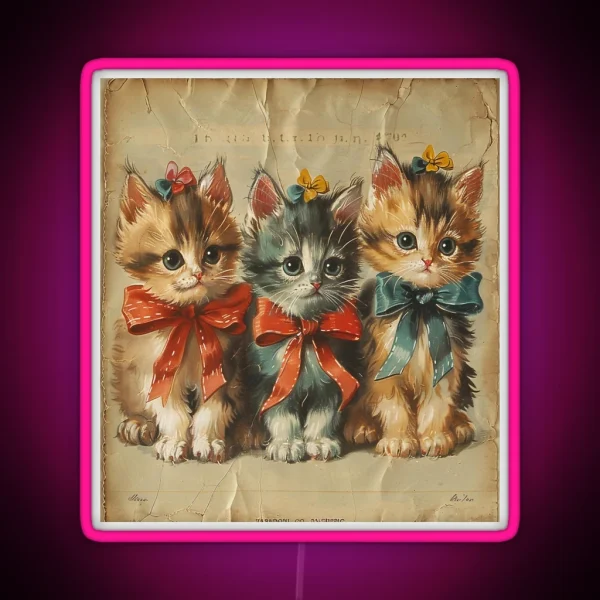 Vintage Cats RGB Neon Sign
