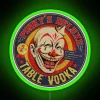 Industrial Chic Vintage Neon Sign with Colorful LED Vodka Accents