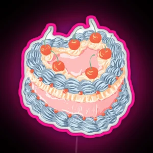 Vintage Cherry Buttercream Cake RGB Neon Sign