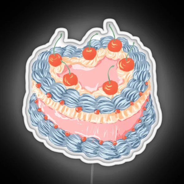 Vintage Cherry Buttercream Cake RGB Neon Sign
