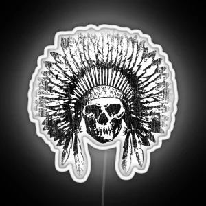 Vintage Chief Skull Design RGB Neon Sign