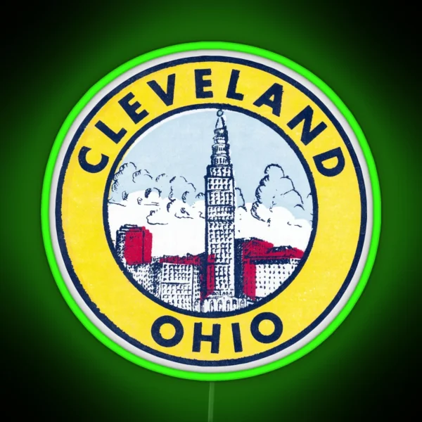 Vintage Cleveland Ohio RGB Neon Sign