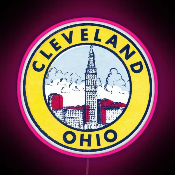 Vintage Cleveland Ohio RGB Neon Sign