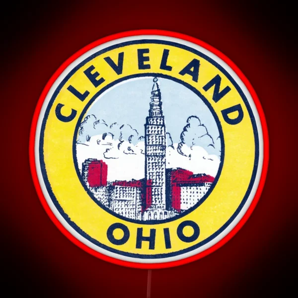 Vintage Cleveland Ohio RGB Neon Sign