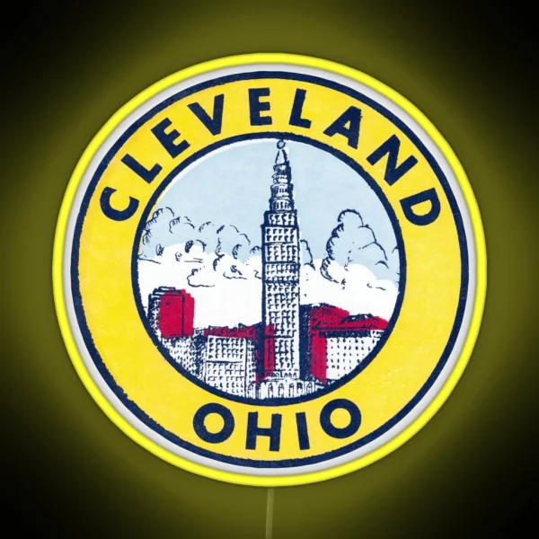 Vintage Cleveland Ohio RGB Neon Sign