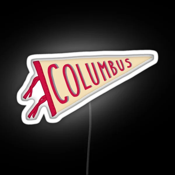 Vintage Columbus Pennant Flag RGB Neon Sign