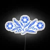 Eye-catching Vintage Cornflower Neon Sign in Vibrant RGB Color Scheme