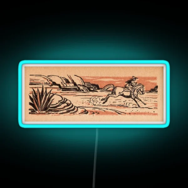 Vintage Cowboy Lanscape RGB Neon Sign