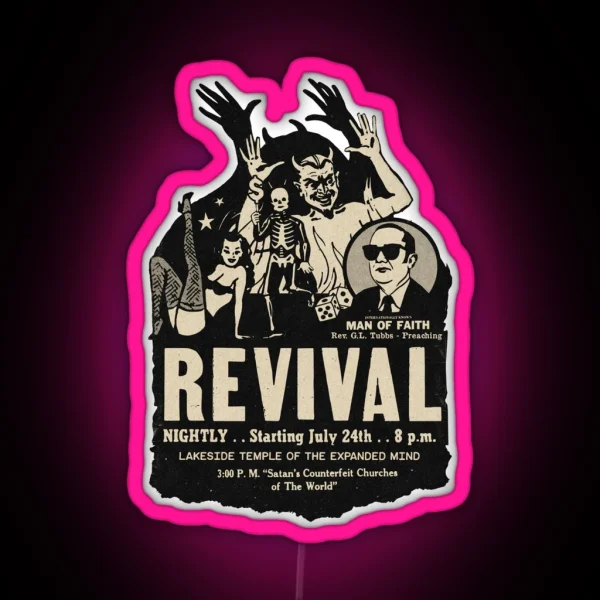 Vintage Crazy Revival RGB Neon Sign