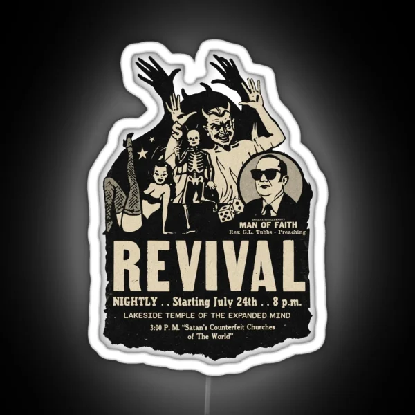 Vintage Crazy Revival RGB Neon Sign