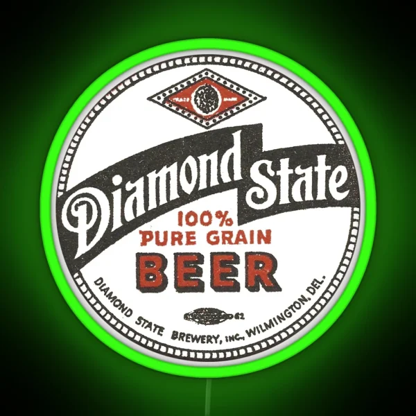 Vintage Diamond State 100 Pure Grain Beer RGB Neon Sign