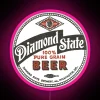 Vintage Diamond State 100% Pure Grain Beer Sign Retro Illuminated Artwork