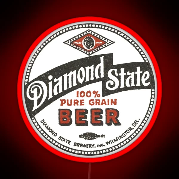 Vintage Diamond State 100 Pure Grain Beer RGB Neon Sign