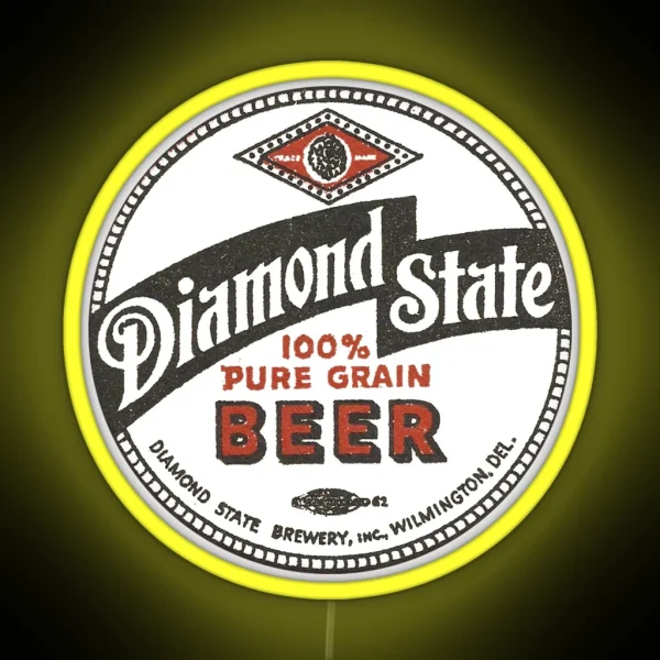 Vintage Diamond State 100 Pure Grain Beer RGB Neon Sign