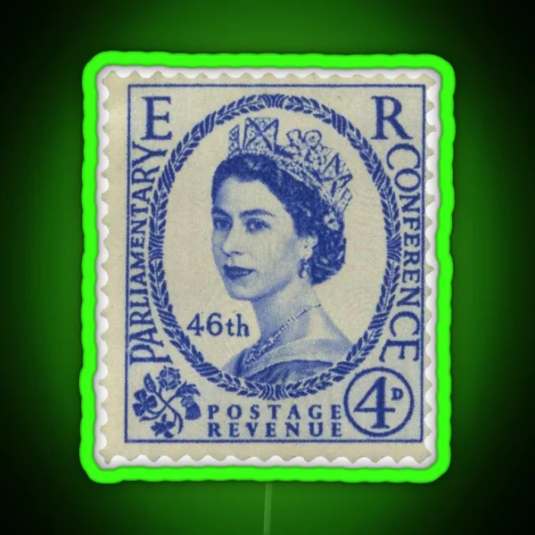 Vintage England Stamp RGB Neon Sign