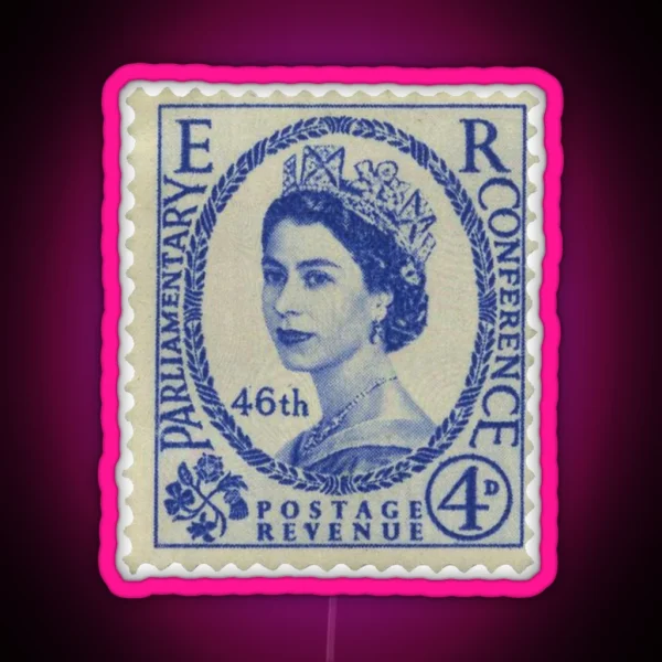 Vintage England Stamp RGB Neon Sign