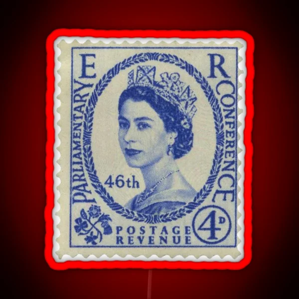 Vintage England Stamp RGB Neon Sign