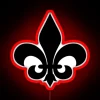 Authentic vintage-inspired Fleur de lis LED neon decorative wall art.