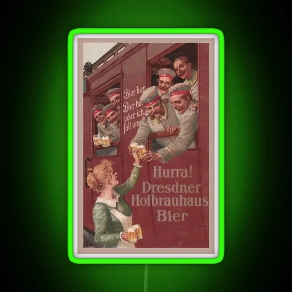 Vintage German Beer Advert Oktoberfest RGB Neon Sign