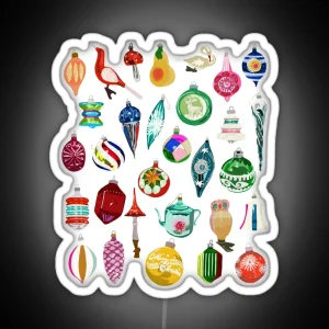 Vintage Glass Ornaments RGB Neon Sign