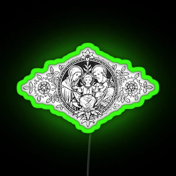 Vintage Holy Family RGB Neon Sign