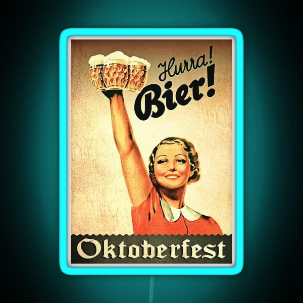 Vintage Hurra Bier Led RGB Neon Sign