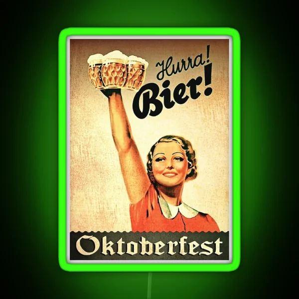 Vintage Hurra Bier Led RGB Neon Sign