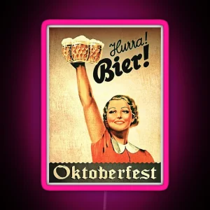 Vintage Hurra Bier Led RGB Neon Sign
