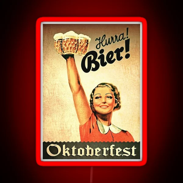 Vintage Hurra Bier Led RGB Neon Sign