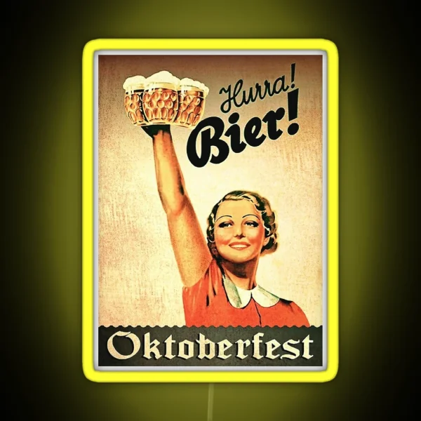 Vintage Hurra Bier Led RGB Neon Sign