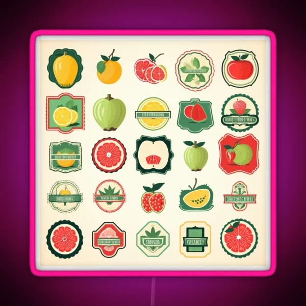 Vintage Inspired Fruit Led Labels RGB Neon Sign