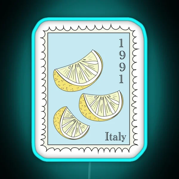 Vintage Italian Lemon Stamp Led RGB Neon Sign