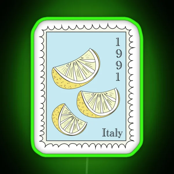 Vintage Italian Lemon Stamp Led RGB Neon Sign